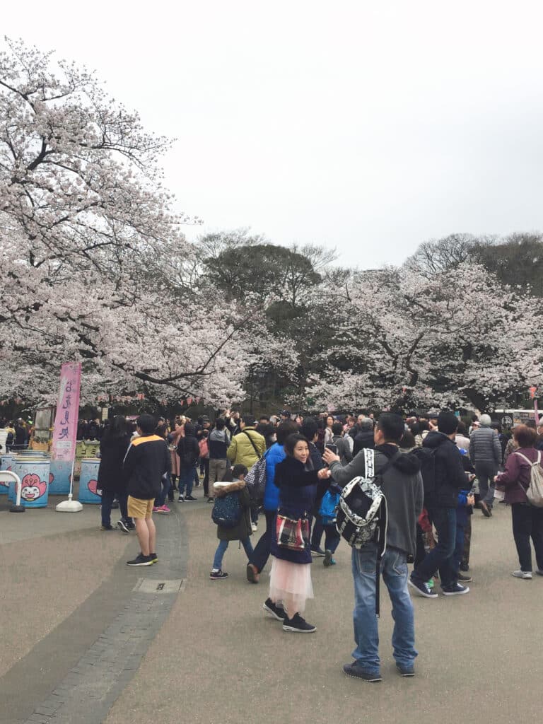 La multitud de gente en Ueno, Japón