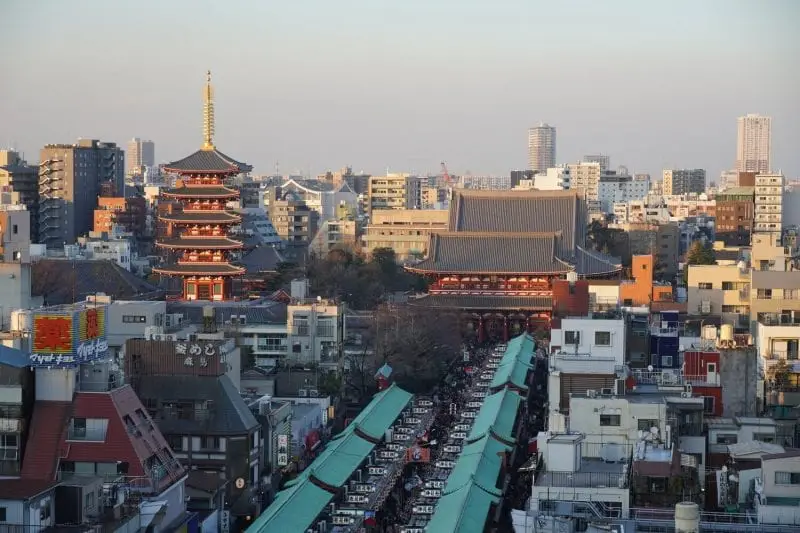 Vista de Asakusa en Tokio